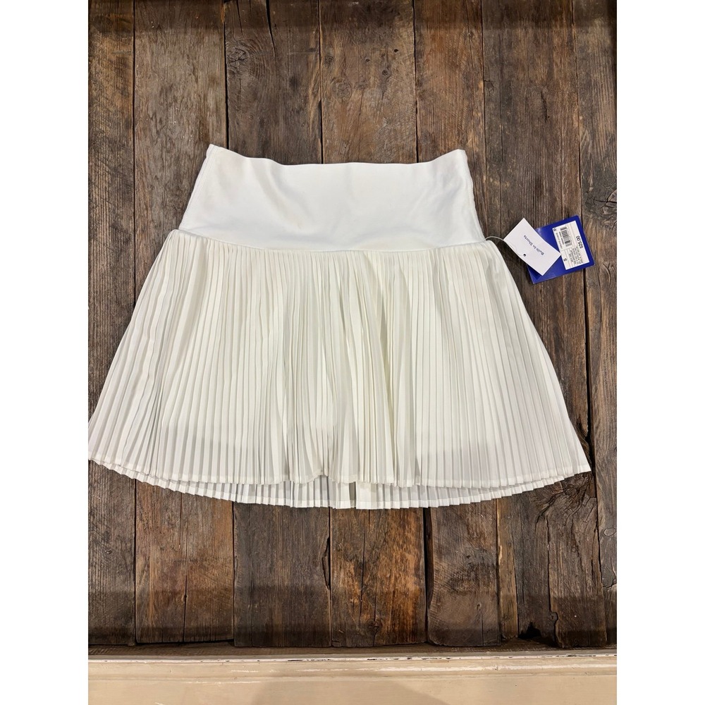 JoyLab White Pleated Athletic Skort Womens Small NWT Built-In Shorts